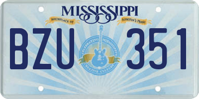 MS license plate BZU351