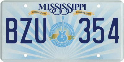 MS license plate BZU354