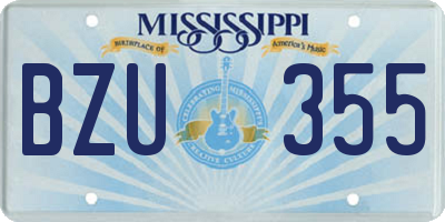 MS license plate BZU355