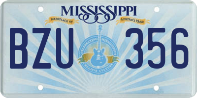 MS license plate BZU356