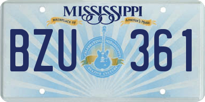 MS license plate BZU361