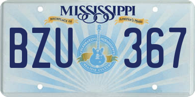 MS license plate BZU367