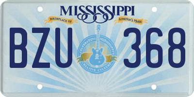 MS license plate BZU368