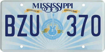 MS license plate BZU370