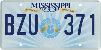 MS license plate BZU371