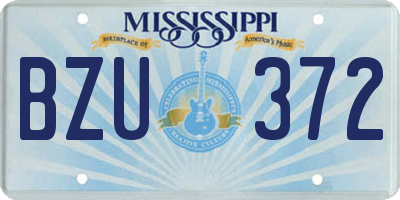 MS license plate BZU372