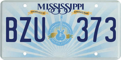 MS license plate BZU373
