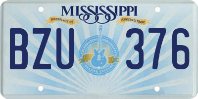MS license plate BZU376