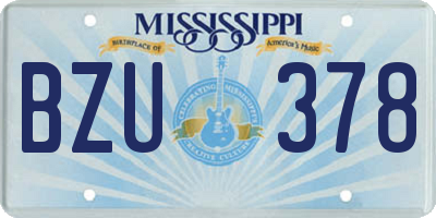 MS license plate BZU378