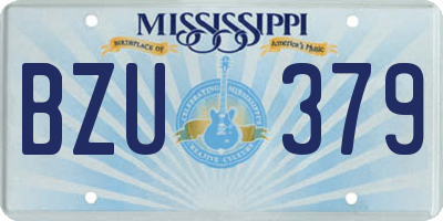 MS license plate BZU379
