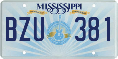 MS license plate BZU381