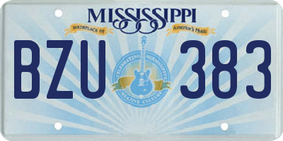 MS license plate BZU383