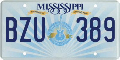 MS license plate BZU389