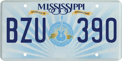 MS license plate BZU390