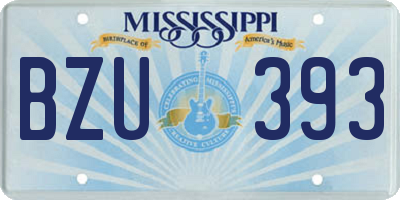 MS license plate BZU393