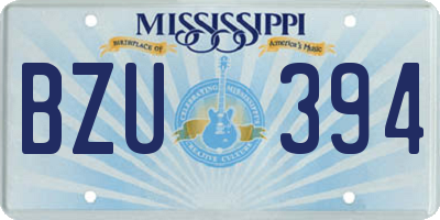MS license plate BZU394