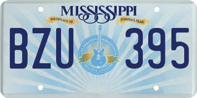 MS license plate BZU395