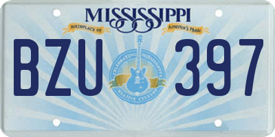 MS license plate BZU397