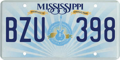 MS license plate BZU398