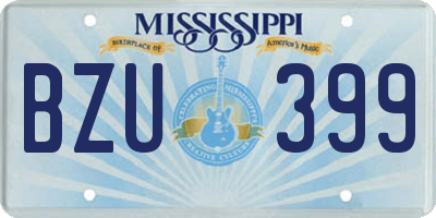 MS license plate BZU399