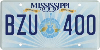 MS license plate BZU400