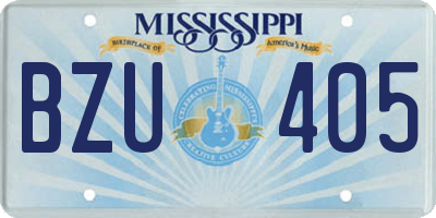 MS license plate BZU405