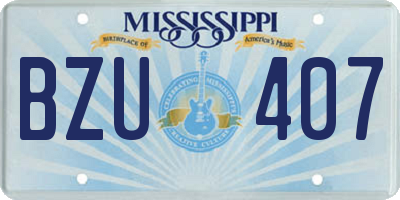 MS license plate BZU407