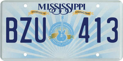 MS license plate BZU413