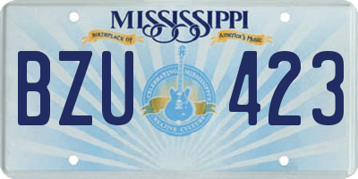 MS license plate BZU423