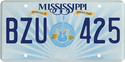 MS license plate BZU425