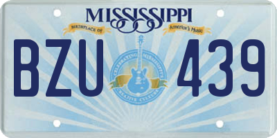 MS license plate BZU439