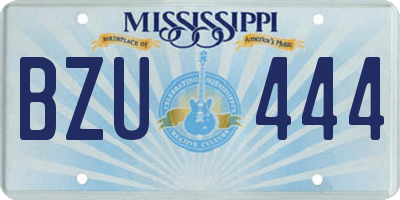 MS license plate BZU444