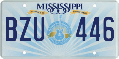 MS license plate BZU446