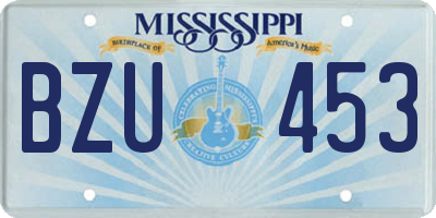 MS license plate BZU453