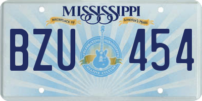 MS license plate BZU454