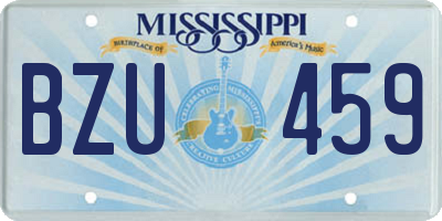 MS license plate BZU459