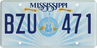 MS license plate BZU471