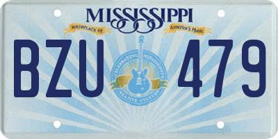 MS license plate BZU479