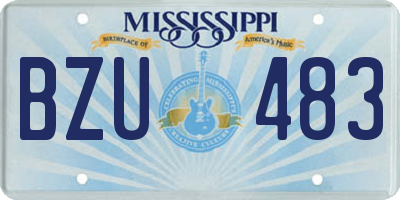 MS license plate BZU483