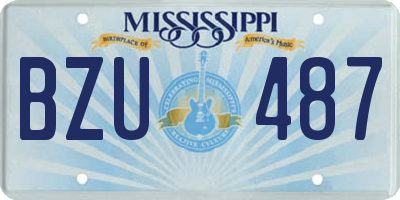 MS license plate BZU487