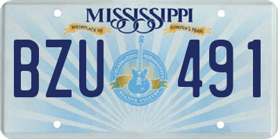 MS license plate BZU491