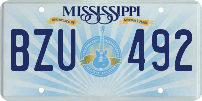 MS license plate BZU492
