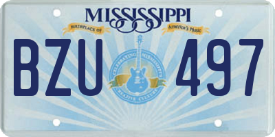 MS license plate BZU497