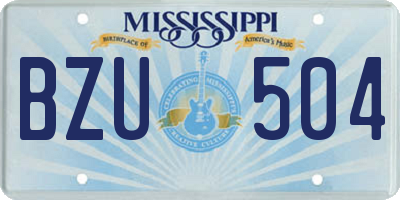 MS license plate BZU504
