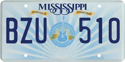 MS license plate BZU510