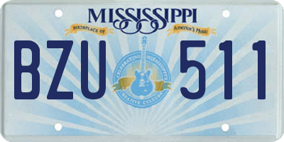 MS license plate BZU511