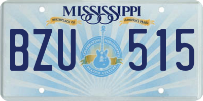 MS license plate BZU515