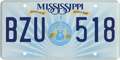MS license plate BZU518