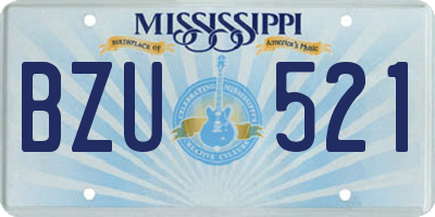 MS license plate BZU521