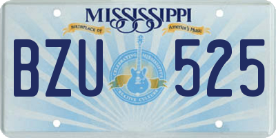 MS license plate BZU525